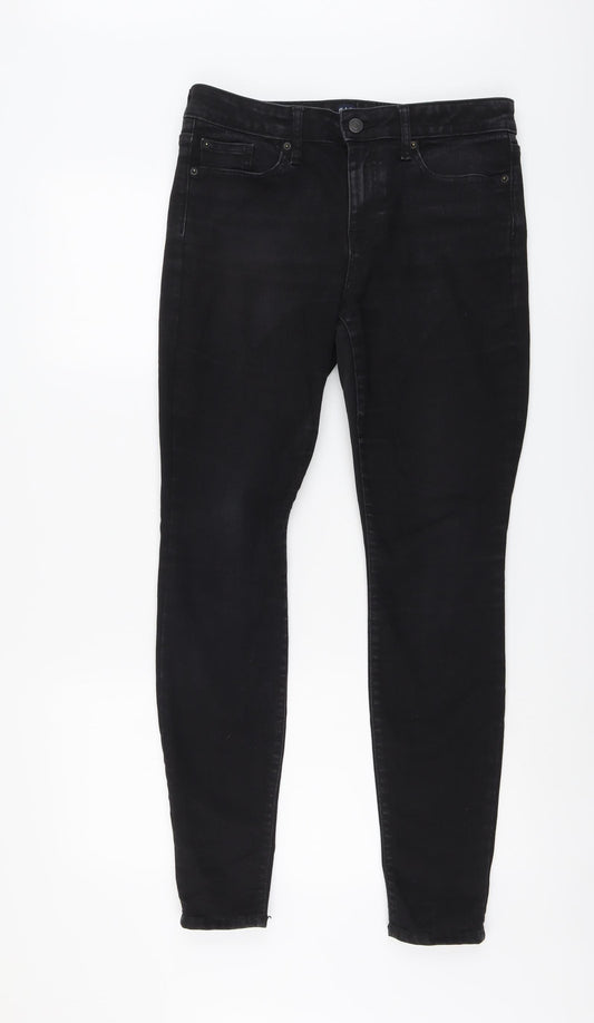 Gap Womens Black Cotton Skinny Jeans Size 30 in L29 in Regular Button
