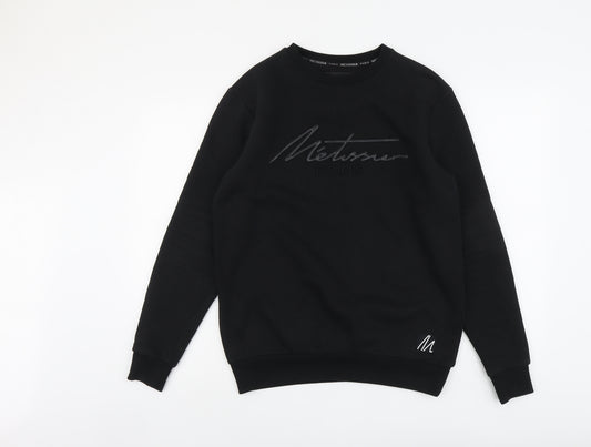 Metissier Paris Mens Black Cotton Pullover Sweatshirt Size XS
