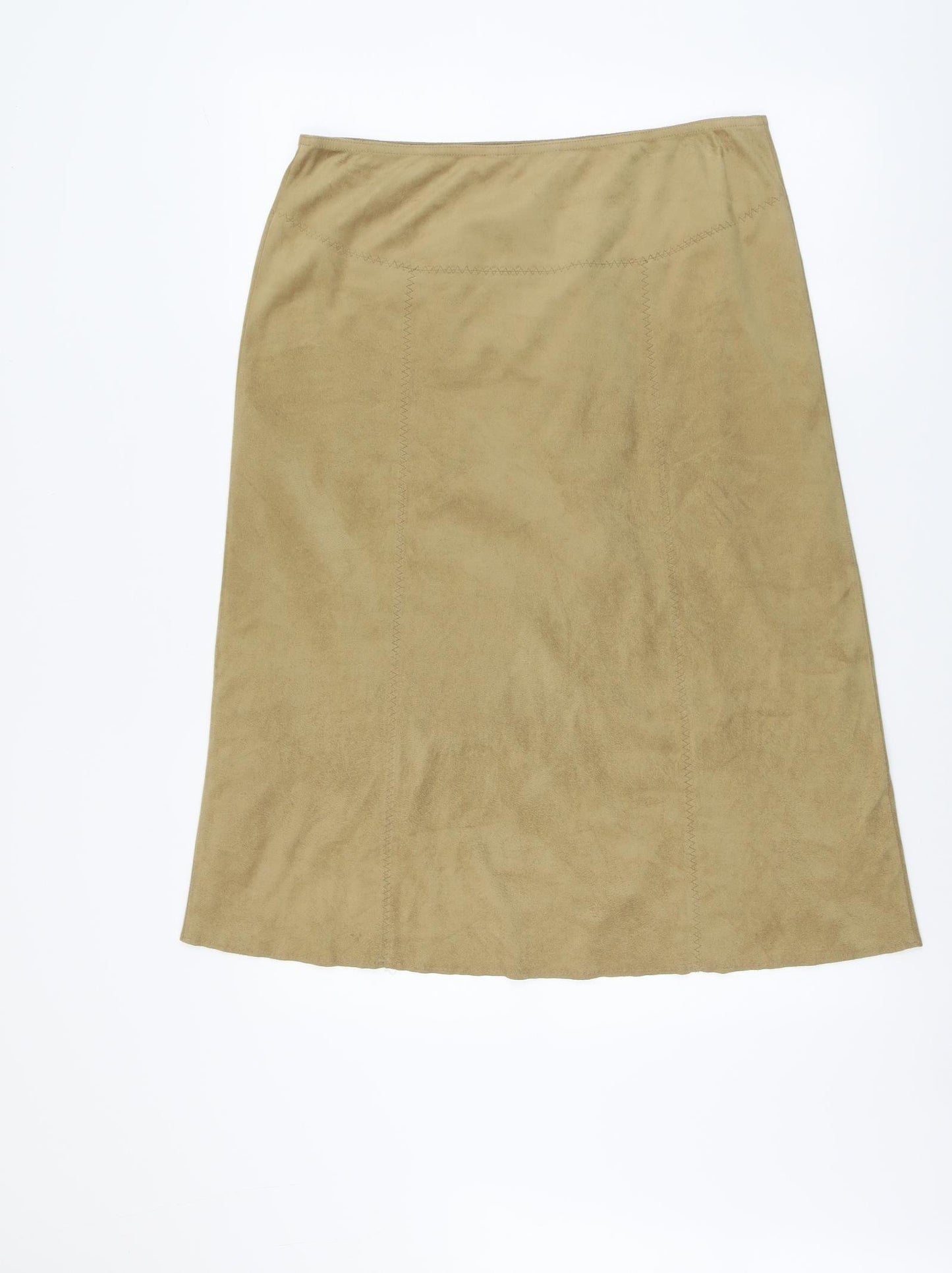 Per Una Womens Beige Polyester A-Line Skirt Size 14