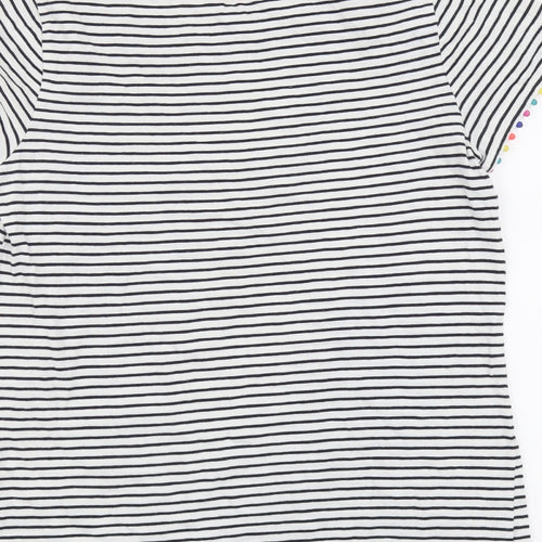 Boden Womens Blue Striped Cotton Basic T-Shirt Size S Round Neck