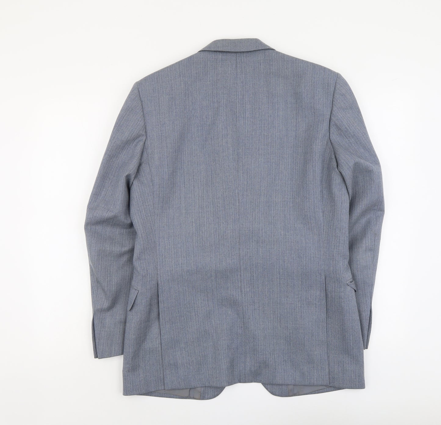 Marks and Spencer Mens Blue Striped Viscose Jacket Suit Jacket Size 38 Regular