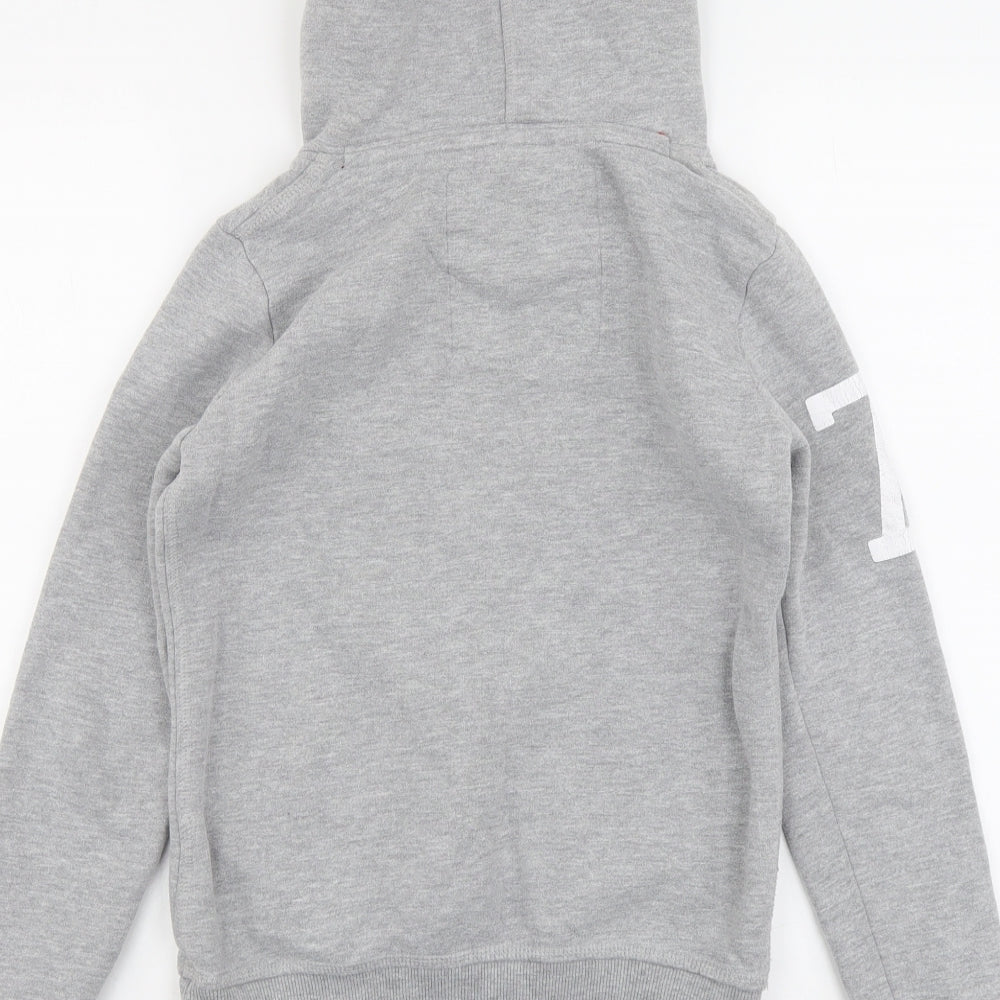 Superdry Womens Grey Cotton Pullover Hoodie Size XS Pullover