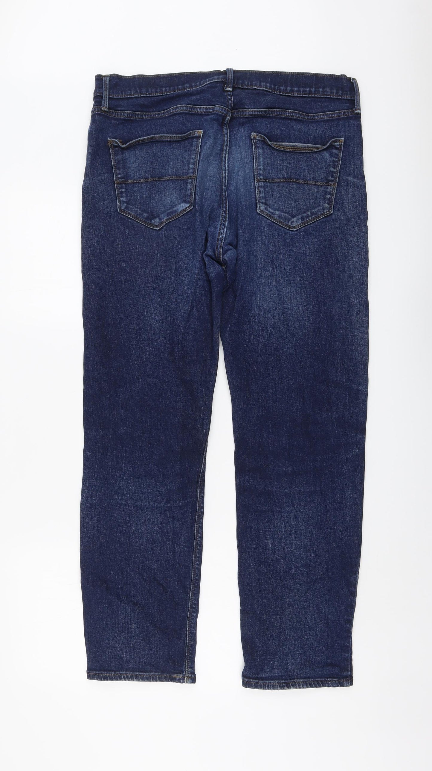 Marks and Spencer Mens Blue Cotton Straight Jeans Size 36 in L31 in Re ...