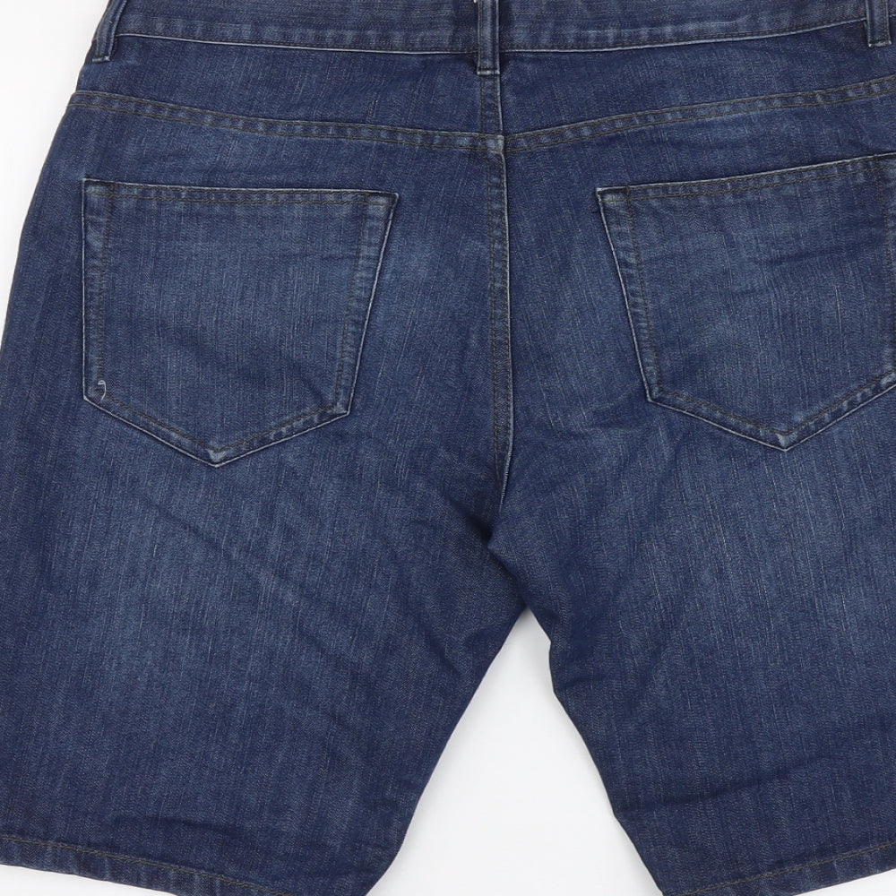 NEXT Mens Blue Cotton Bermuda Shorts Size 34 in L11 in Regular Button