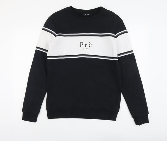 PRÉ London Mens Black Cotton Pullover Sweatshirt Size XS