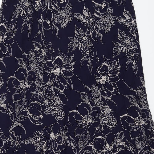 Bonmarché Womens Blue Floral Viscose A-Line Skirt Size 14