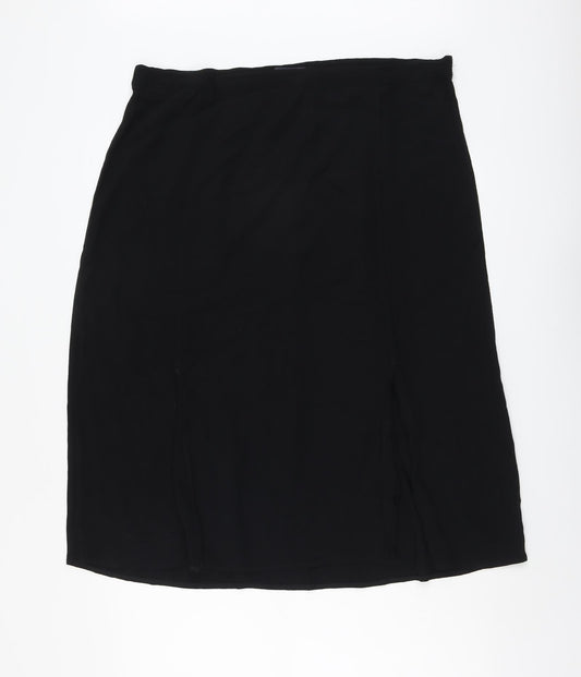 Marks and Spencer Womens Black Viscose A-Line Skirt Size 20