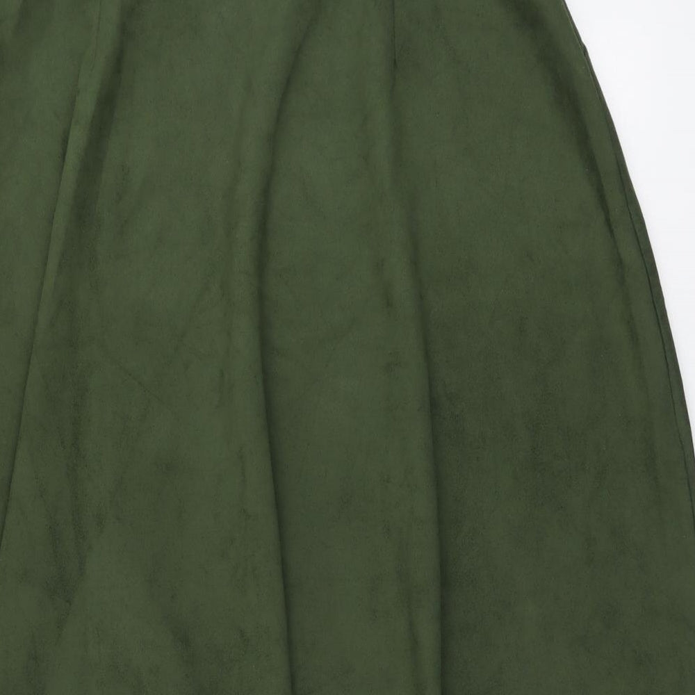 Klass Womens Green Polyester A-Line Skirt Size 14