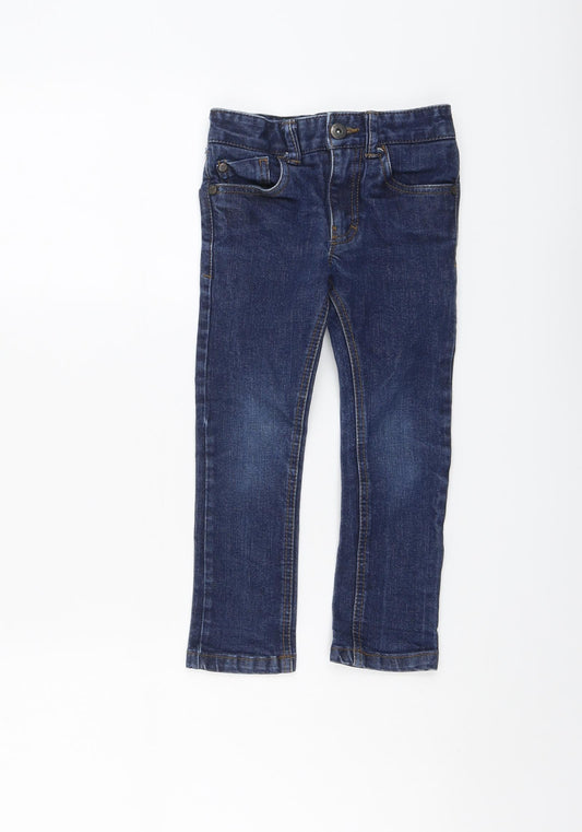 NEXT Boys Blue Cotton Straight Jeans Size 4 Years Regular Button