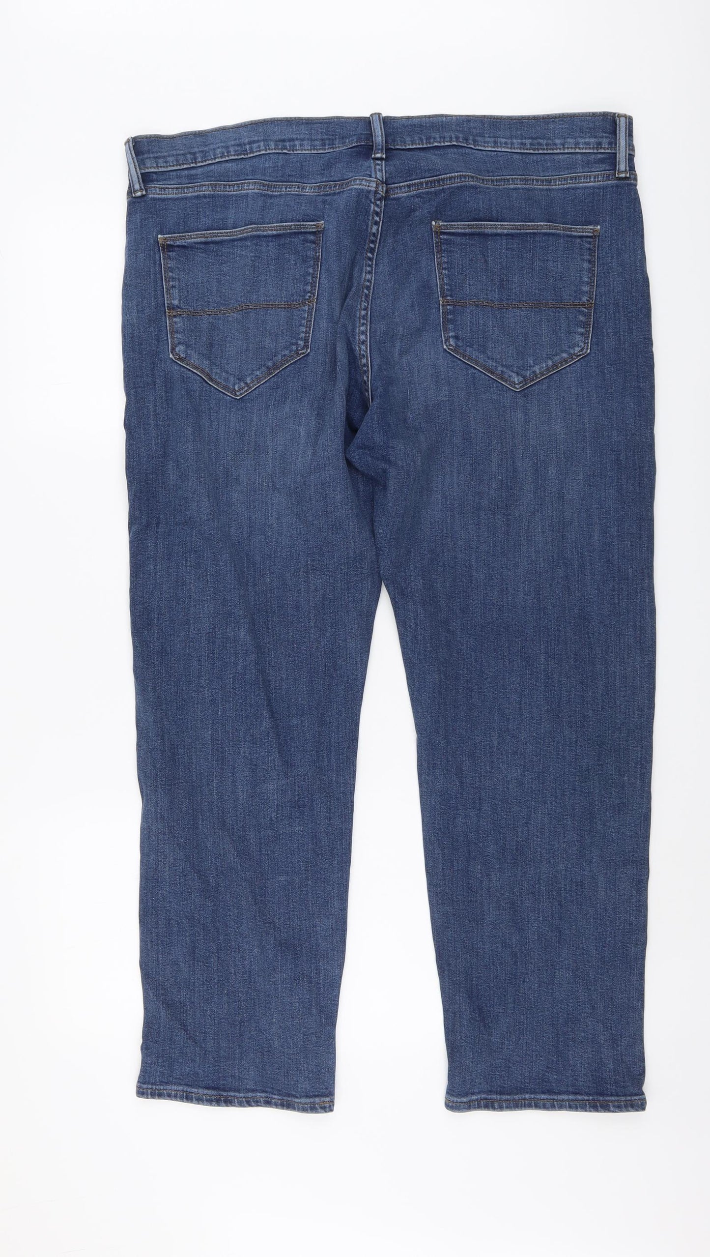 Marks and Spencer Mens Blue Cotton Straight Jeans Size 36 in L29 in Re ...