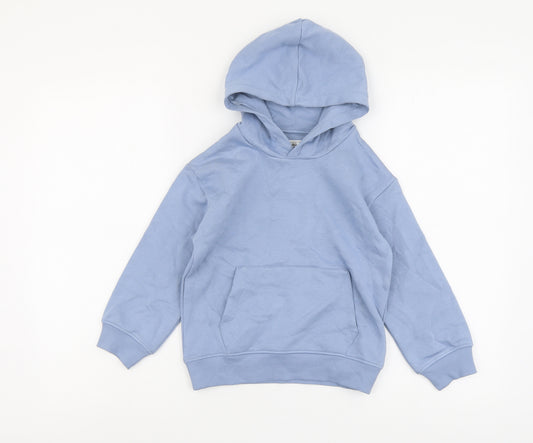 Marks and Spencer Boys Blue Cotton Pullover Hoodie Size 5-6 Years Pullover