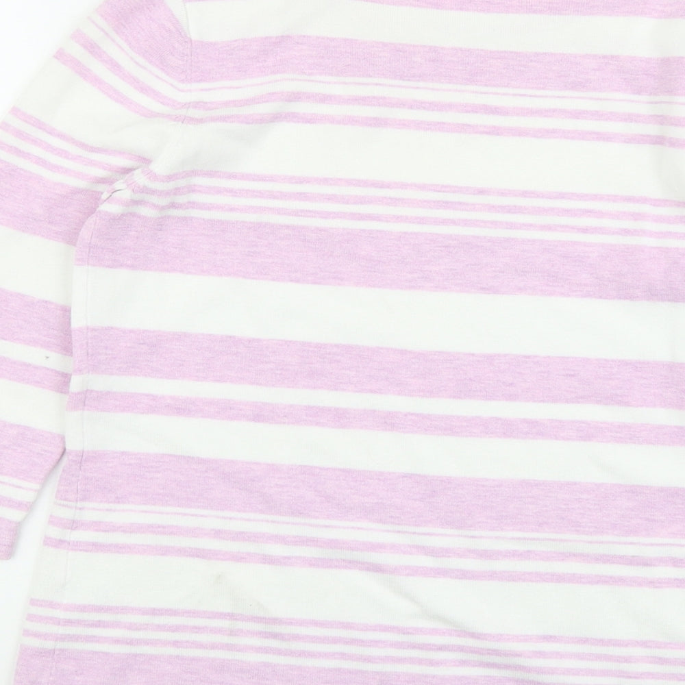 Berkertex Womens Purple Round Neck Striped Viscose Pullover Jumper Size 14