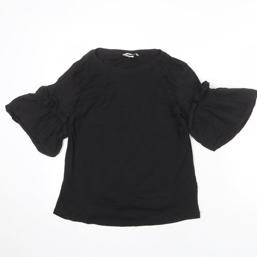 Divided by H&M Womens Black 100% Cotton Basic T-Shirt Size S Round Neck