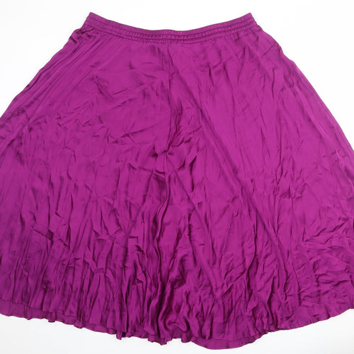 Marks and Spencer Womens Purple Polyester Swing Skirt Size 20 Drawstring