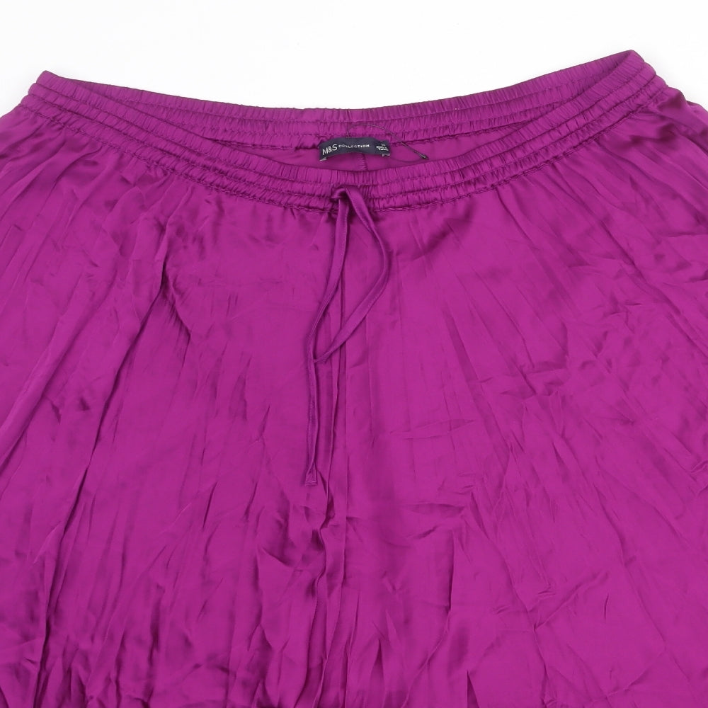 Marks and Spencer Womens Purple Polyester Swing Skirt Size 20 Drawstring