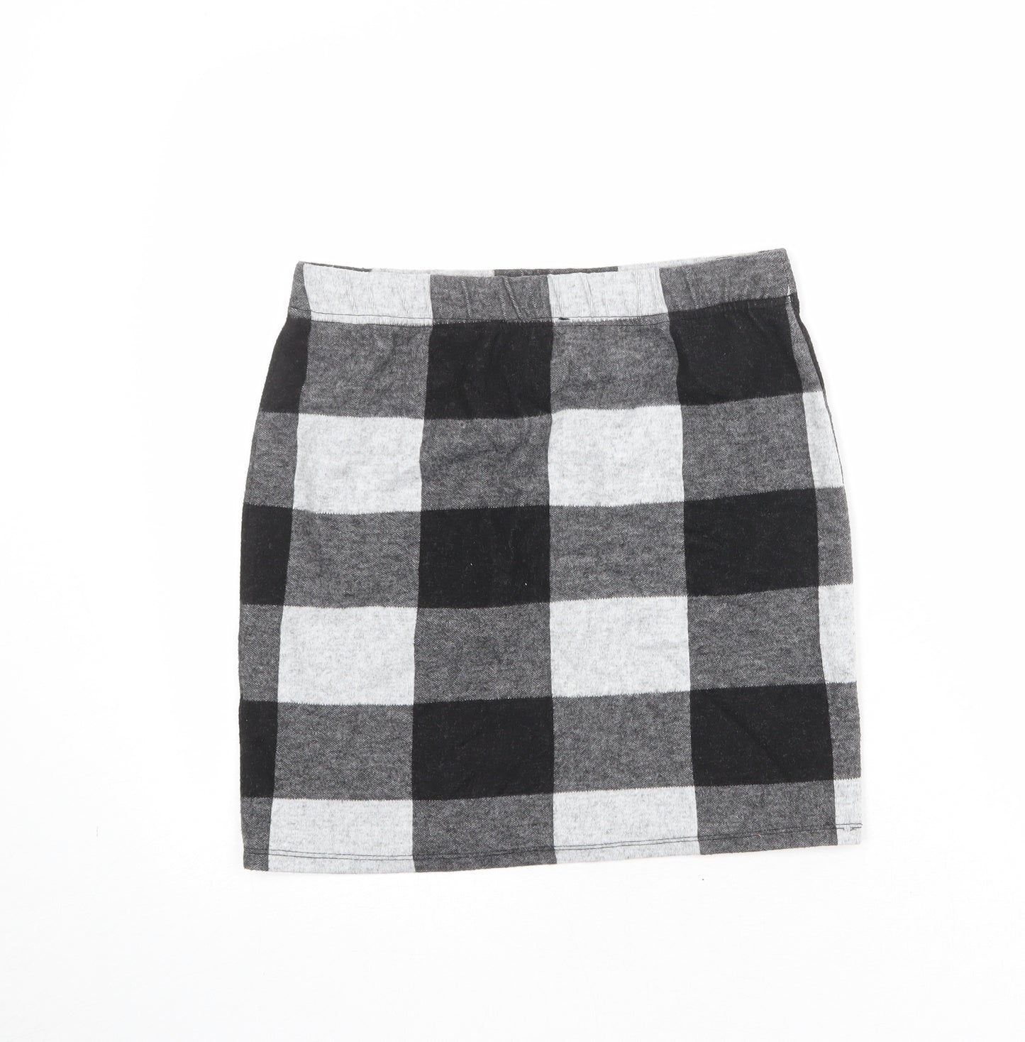 Select Womens Grey Check Polyester Bandage Skirt Size 12