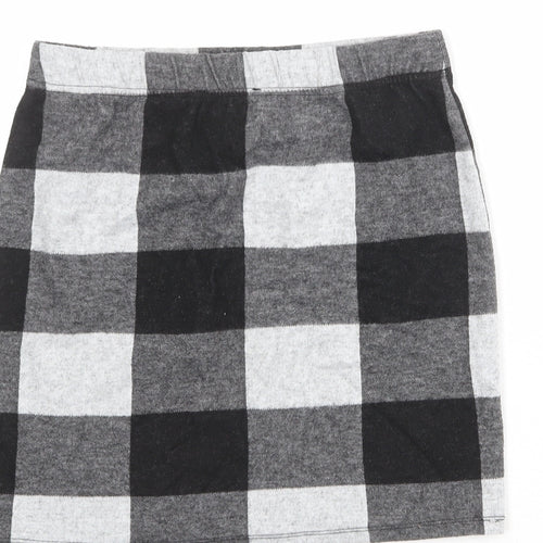 Select Womens Grey Check Polyester Bandage Skirt Size 12