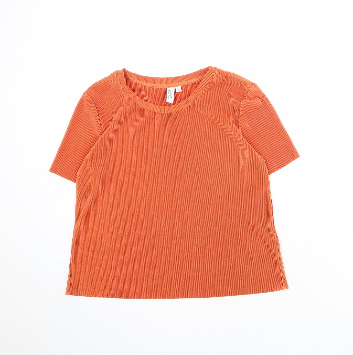& Other Stories Womens Orange Polyester Basic T-Shirt Size 10 Round Neck