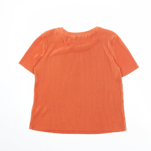 & Other Stories Womens Orange Polyester Basic T-Shirt Size 10 Round Neck