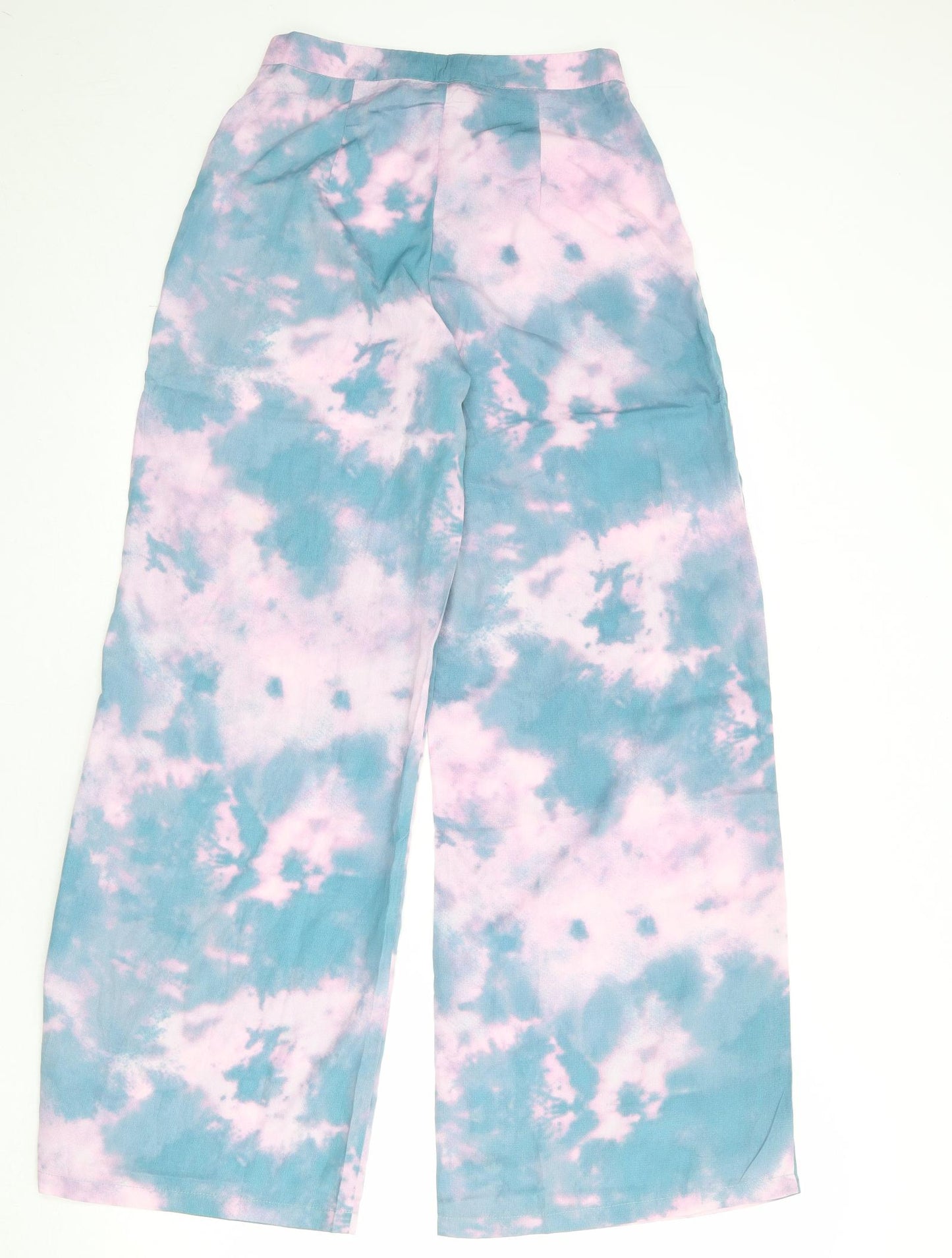 Nasty Gal Womens Pink Geometric Polyester Trousers Size 4XL Regular Zip - Tie Dye Pattern