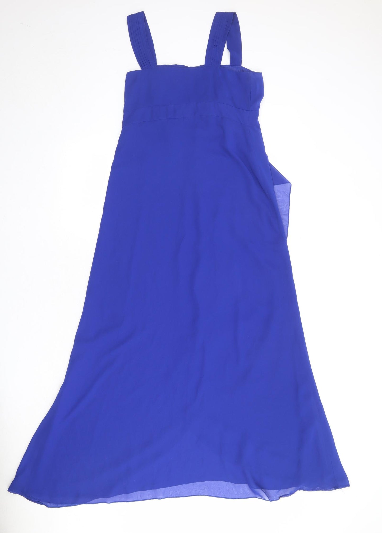 Per Una Womens Blue Polyester Ball Gown Size 10 Square Neck Zip