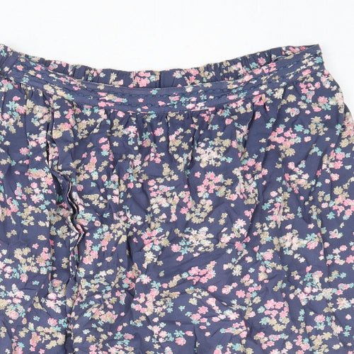 Marks and Spencer Womens Blue Floral Viscose A-Line Skirt Size 10
