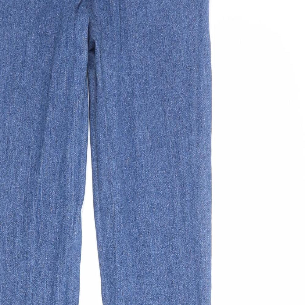 Don't Think Twice Womens Blue Cotton Flared Jeans Size 8 Regular Zip