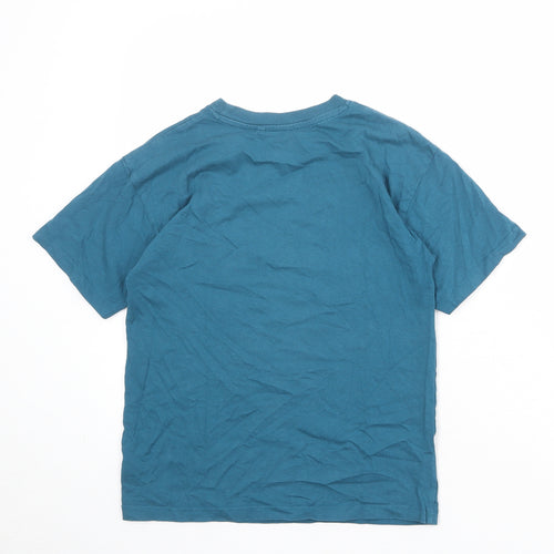 NEXT Boys Blue 100% Cotton Basic T-Shirt Size 10 Years Round Neck Pullover - Donut
