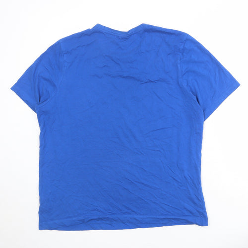 Slazenger Mens Blue Cotton T-Shirt Size XL Round Neck