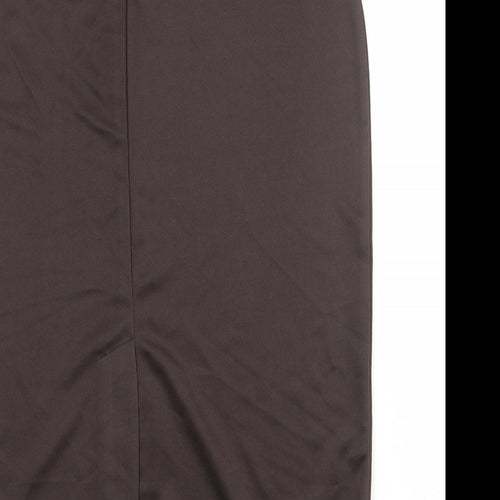 Wardrobe Womens Brown Polyester Straight & Pencil Skirt Size 12