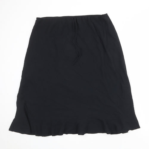 Agenda Womens Black Viscose Swing Skirt Size 20