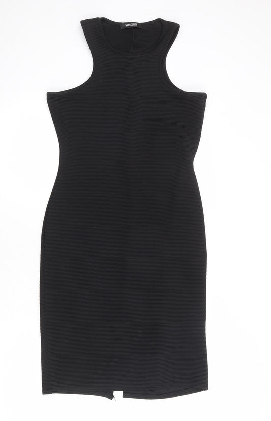 Missguided Womens Black Polyester Bodycon Size 14 Round Neck Pullover - Racerback