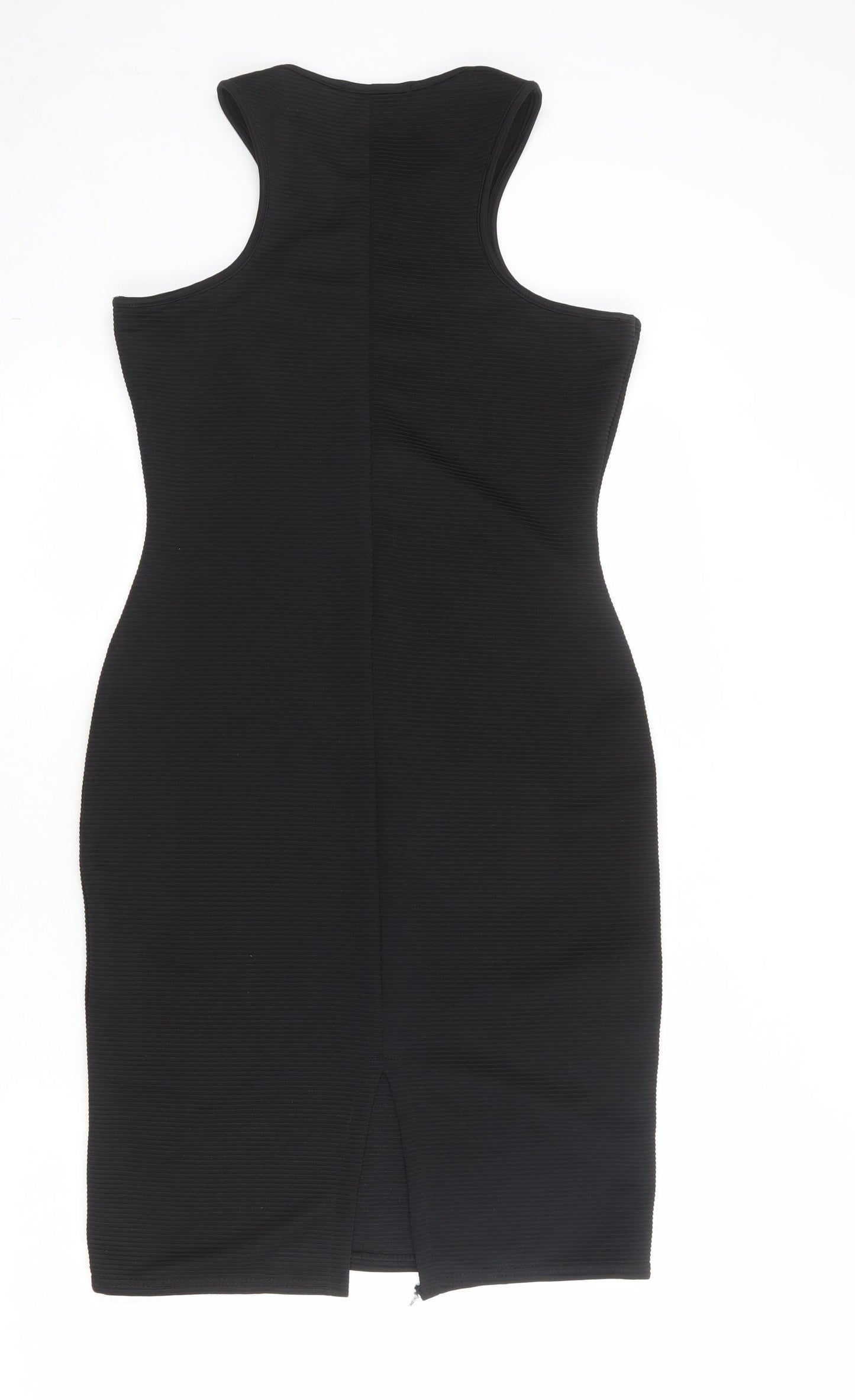 Missguided Womens Black Polyester Bodycon Size 14 Round Neck Pullover - Racerback