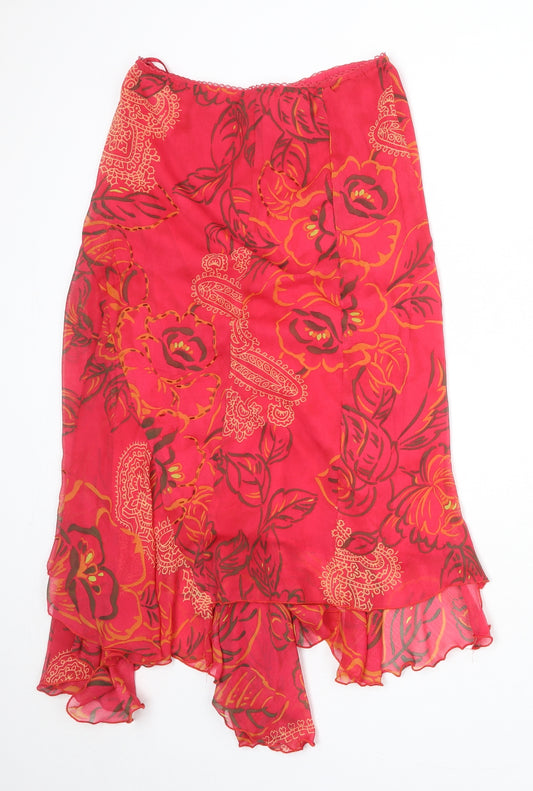 Steilmann Womens Pink Floral Acetate Swing Skirt Size 14