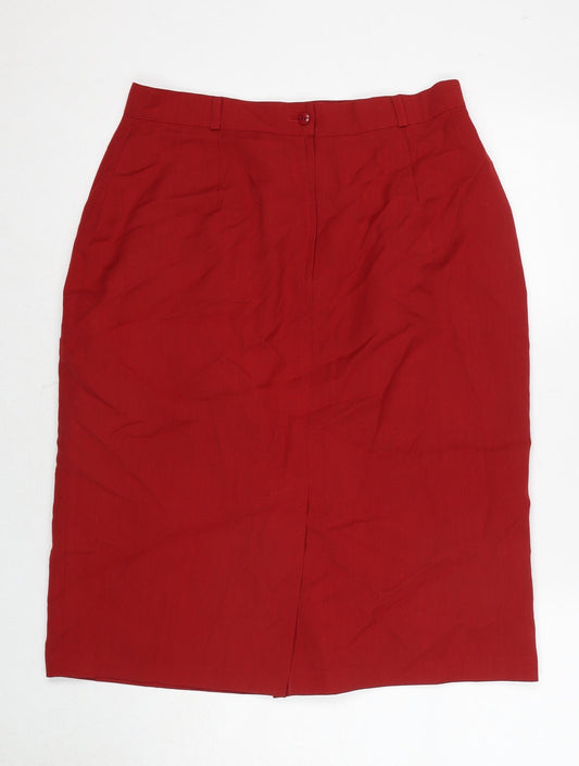 Radius Womens Red Polyester Straight & Pencil Skirt Size 16 Zip