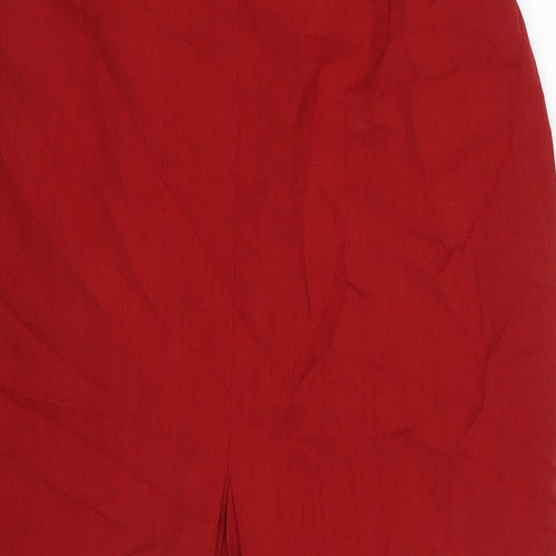 Radius Womens Red Polyester Straight & Pencil Skirt Size 16 Zip