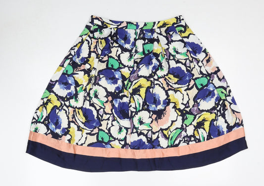 Clements Ribeiro Womens Multicoloured Floral Polyester Tulip Skirt Size 12 Zip