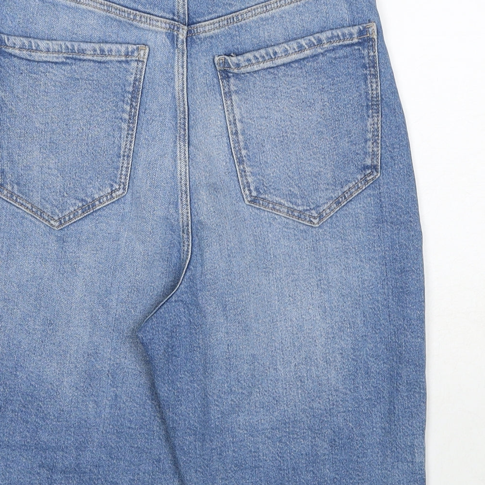 Marks and Spencer Womens Blue Cotton Bermuda Shorts Size 8 Regular Zip
