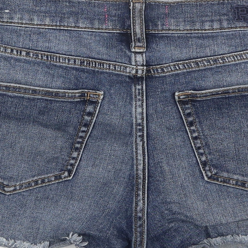 PINK Womens Blue Cotton Cut-Off Shorts Size 6 Regular Zip