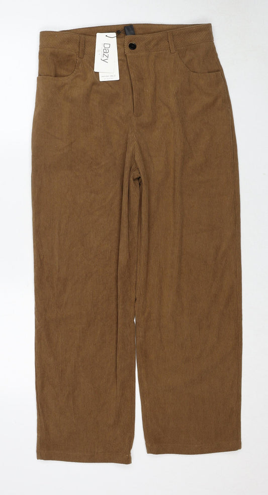 Dazy Womens Brown Polyester Trousers Size XL Regular Zip