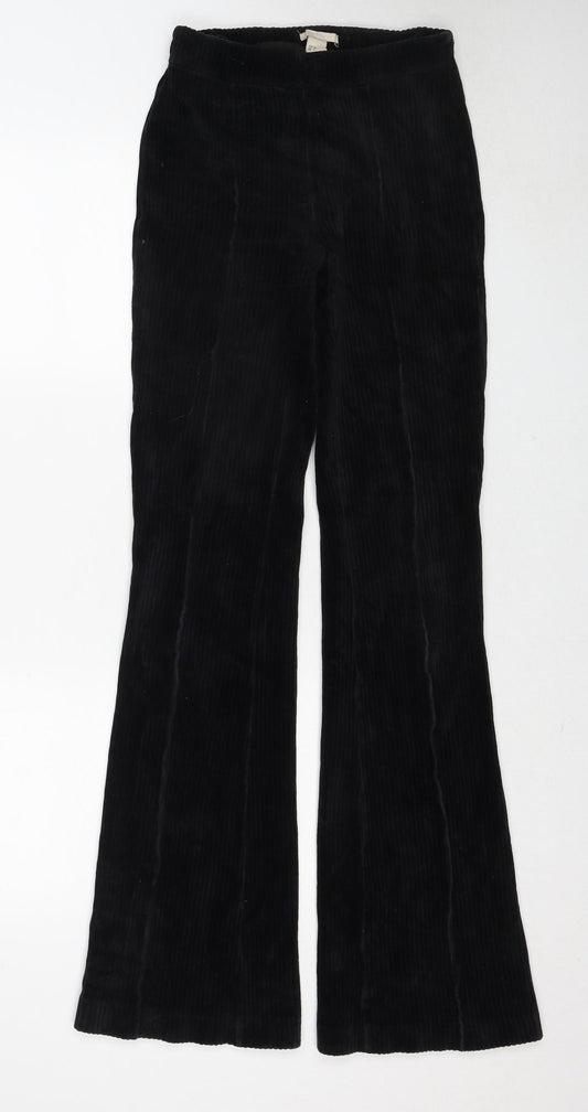 H&M Womens Black Cotton Dress Pants Trousers Size 6 Regular