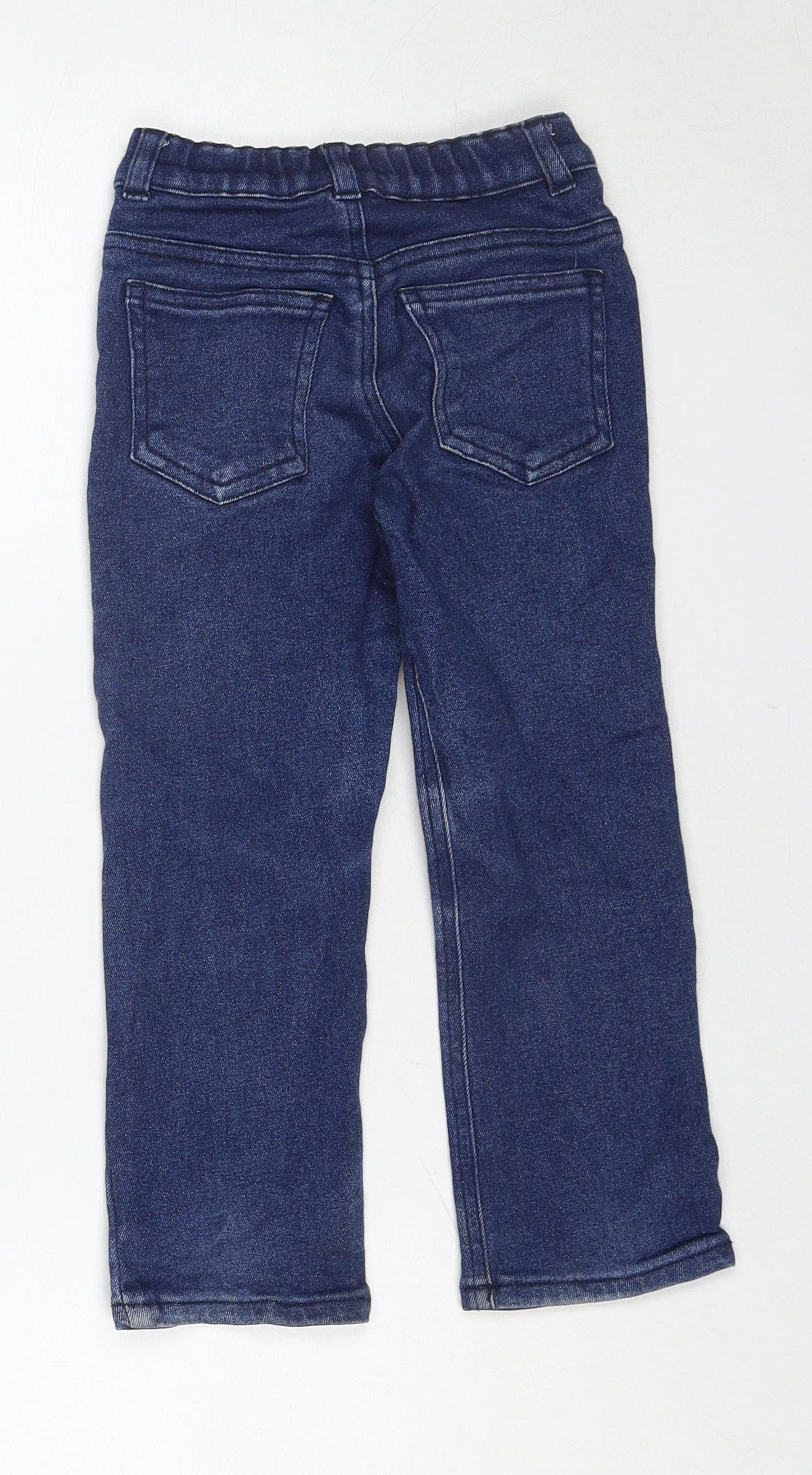 BHS Boys Blue Cotton Skinny Jeans Size 3 Years Regular Zip