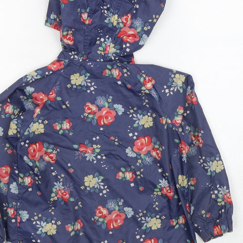 NEXT Girls Blue Floral Basic Jacket Jacket Size 3-4 Years Zip