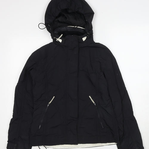 Best In Town Womens Black Windbreaker Jacket Size M Zip