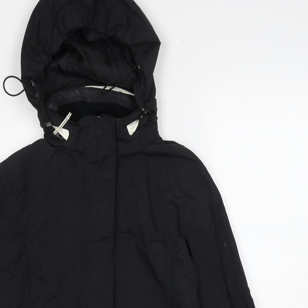 Best In Town Womens Black Windbreaker Jacket Size M Zip