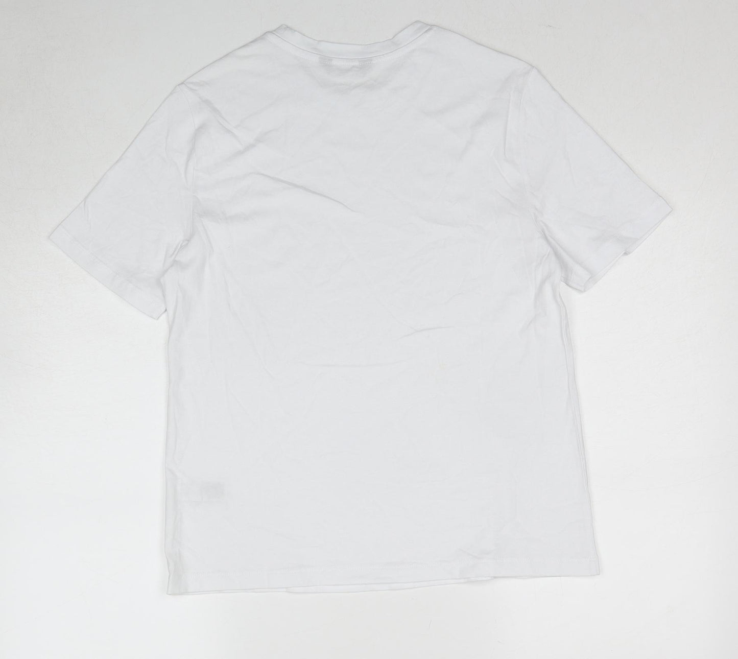 Marks and Spencer Womens White Cotton Basic T-Shirt Size 10 Round Neck