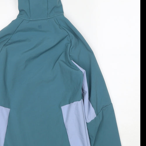 Mountain Warehouse Girls Blue Colourblock Windbreaker Jacket Size 13 Years Zip