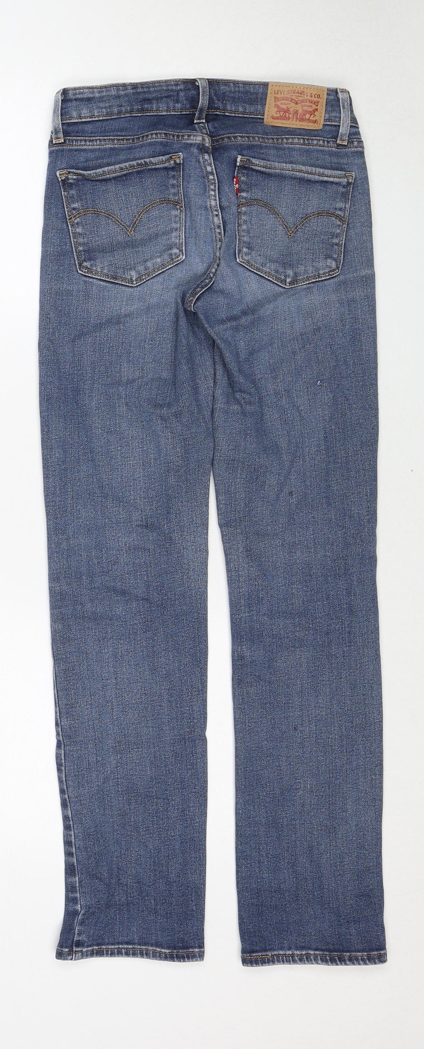 Levi's Womens Blue Cotton Straight Jeans Size 26 in L32 in Regular Zip