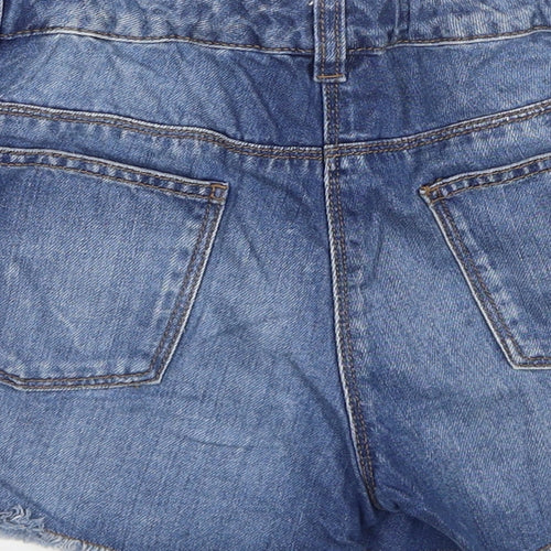 NEXT Girls Blue Cotton Cut-Off Shorts Size 14 Years Regular Zip