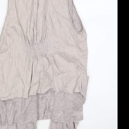 Mint Velvet Womens Beige V-Neck Cupro Cardigan Jumper Size 10